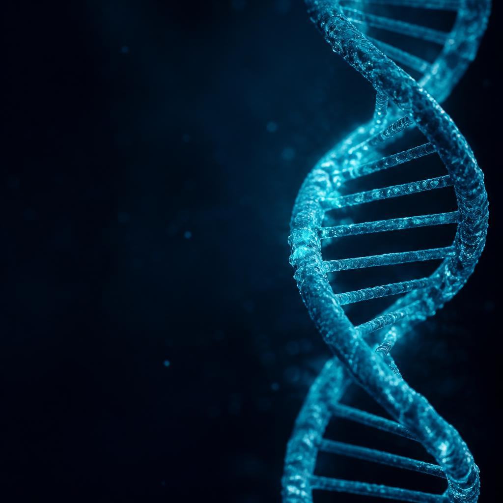 DNA double helix visualization used in AgeCode genomic intelligence testing at Kure Health