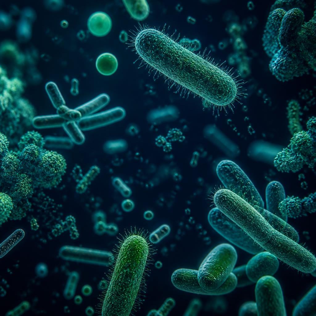 Microscopic view of gut microbiome bacteria analyzed by the KureBiome gut panel